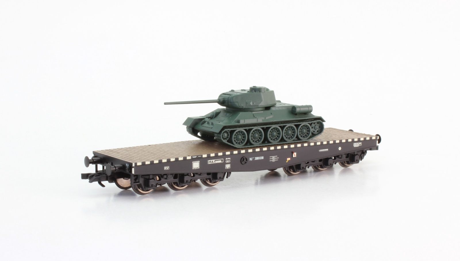 Tanc Cu Roti Vagon platforma cu transport tanc, CFR, Liliput, scara H0 (1:87)