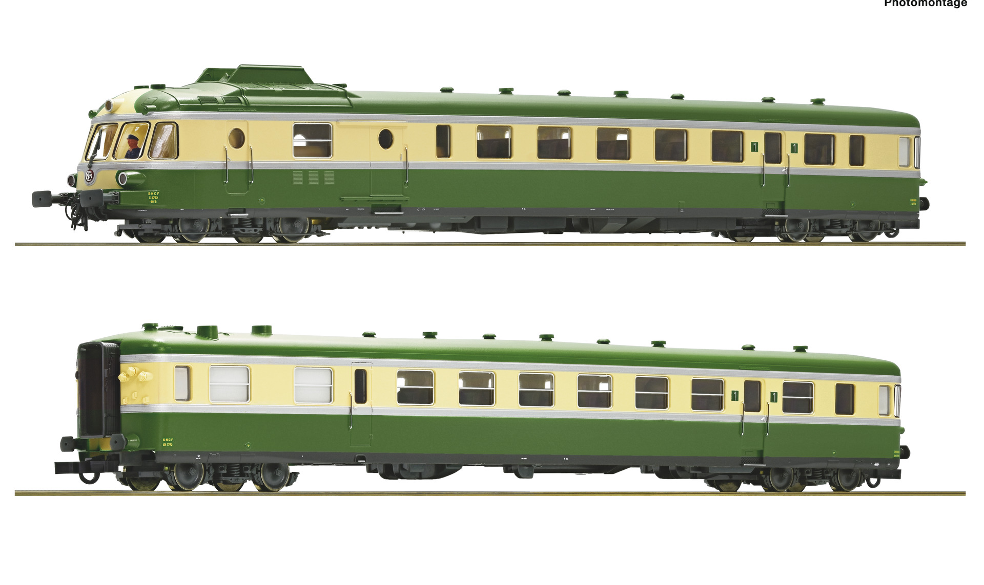 ROCO COFFRET AUTORAIL diesel RGP X2700 + remorque 43037 NEUF EUR 284,00