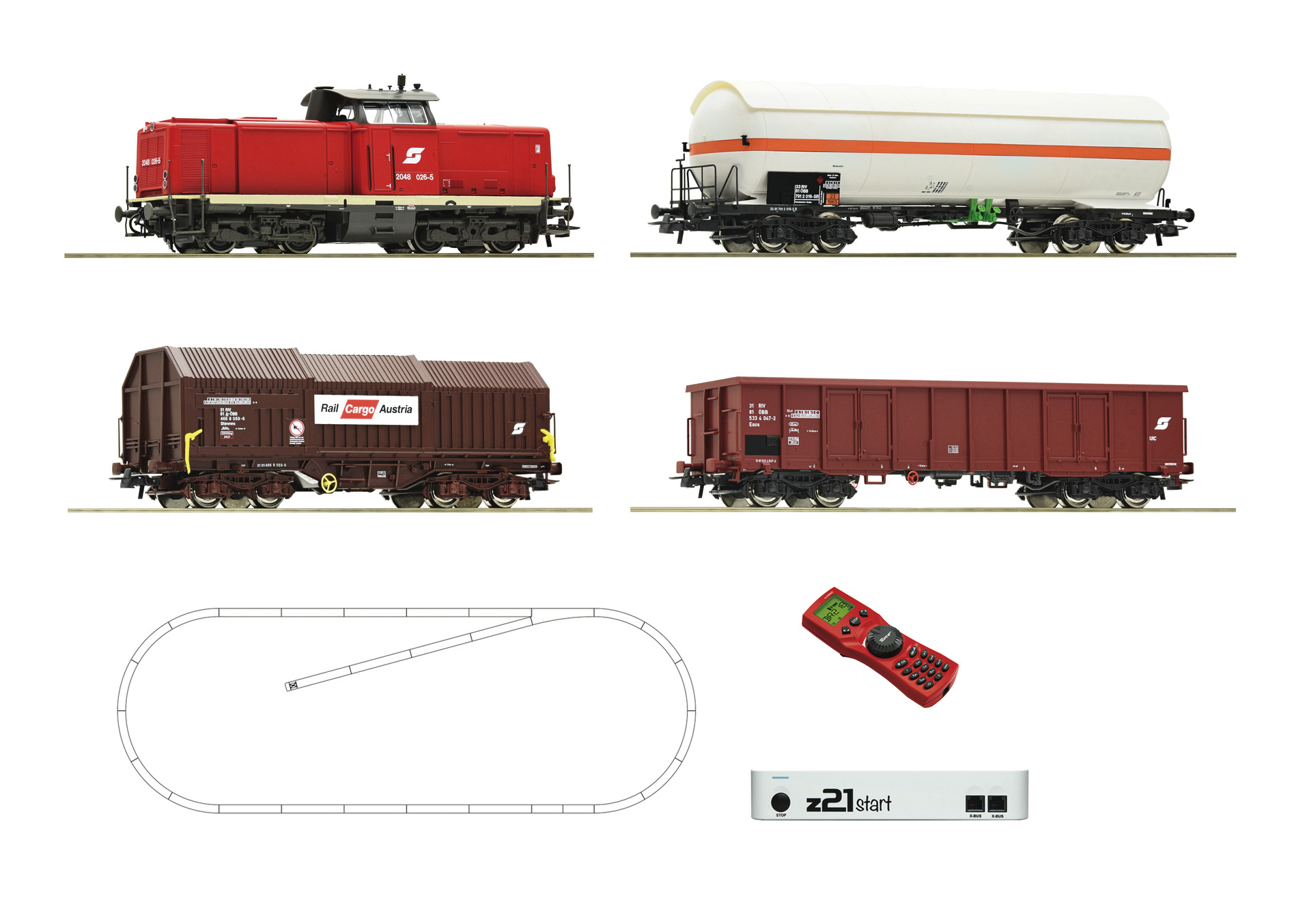 Roco 76779 - Wagon platforma z samochodami Fiat 127, ÖBB